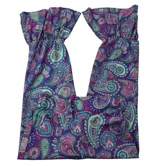 Simply Southern Women's S/M Small Medium Paisley Groovy Bell Button Leggings - Picture 15 of 16